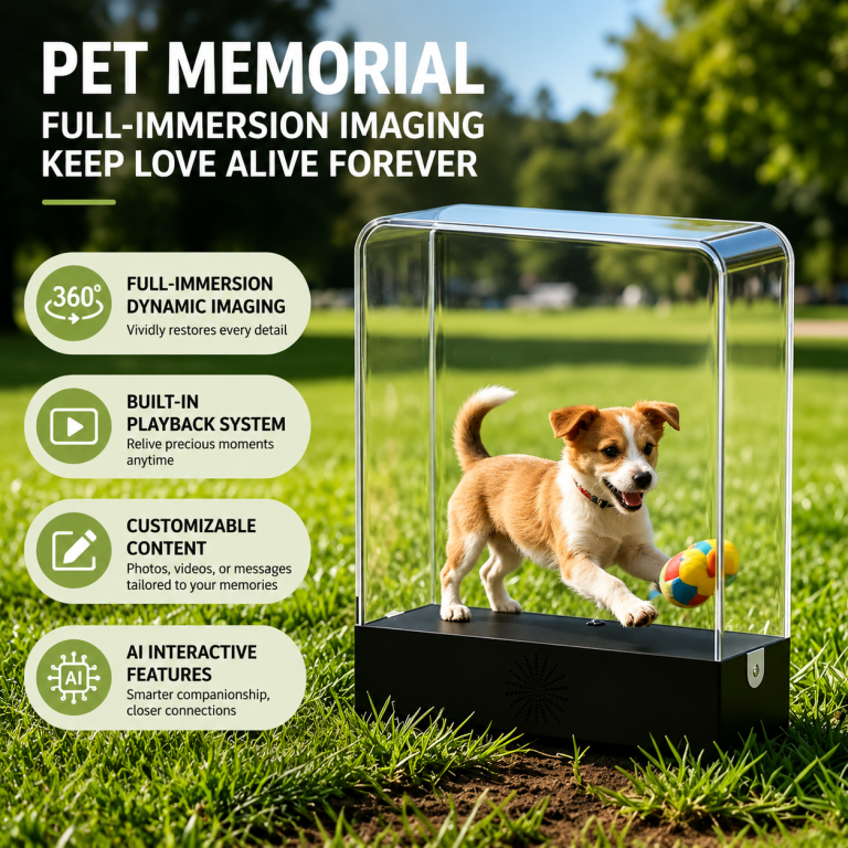 3D Holographic Pet Memorial Box for Dogs & Cats