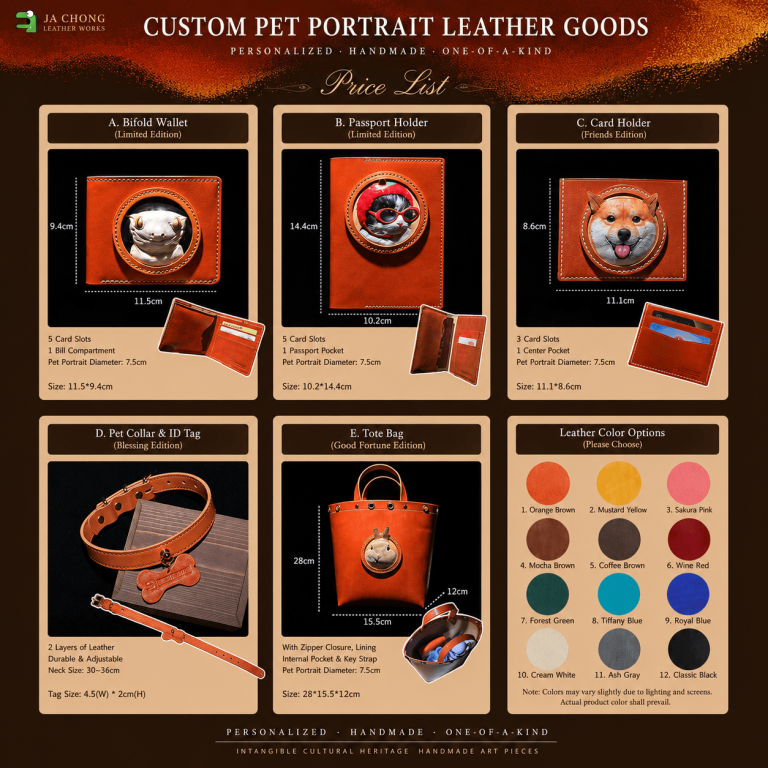 Custom Pet Portrait Leather Gifts – Handmade