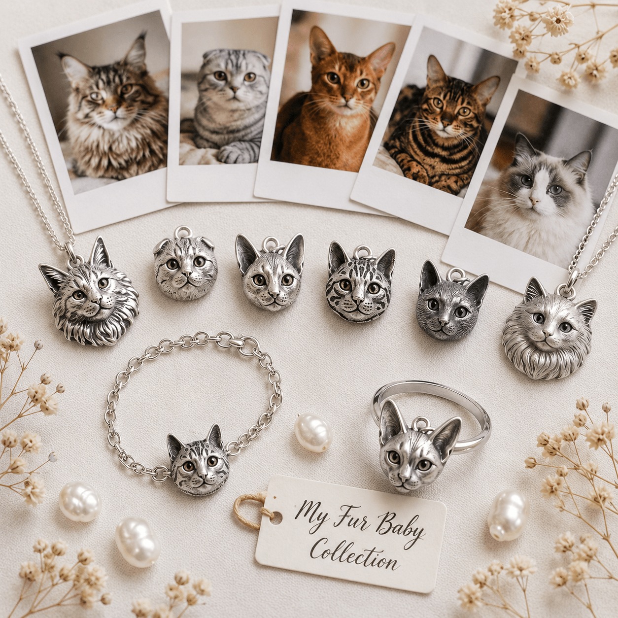 Custom Cat Portrait Necklace from Photo – Handmade Personalized Pet Jewelry Gift - Image 7